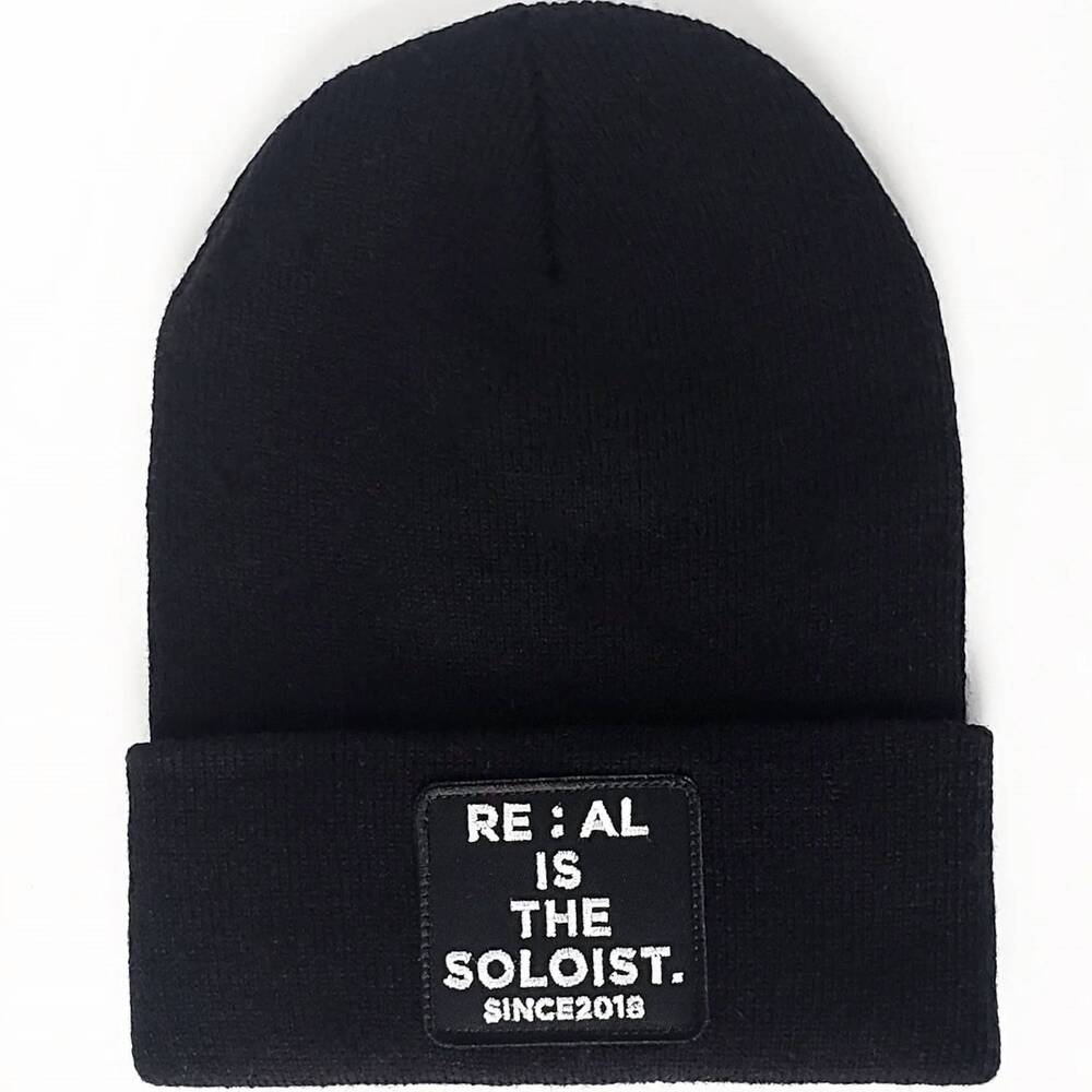 NEW THE SOLOIST X RE:AL unisex beanie hat in black